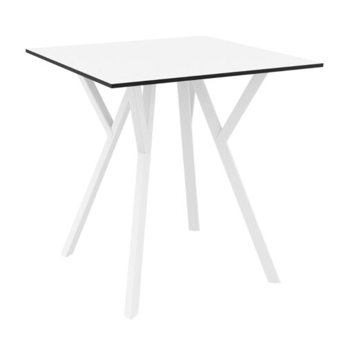 mesa de terraza max con tablero hpl cuadrada 70x70 cm para interior y exterior
