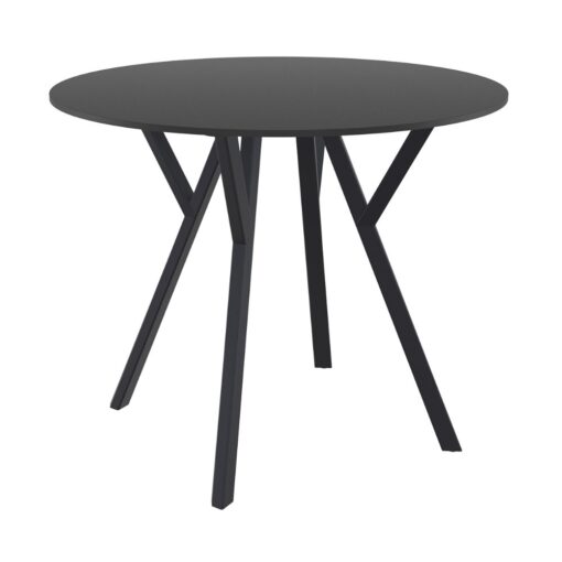 mesa de terraza max con tablero hpl redonda 90 cm para interior y exterior