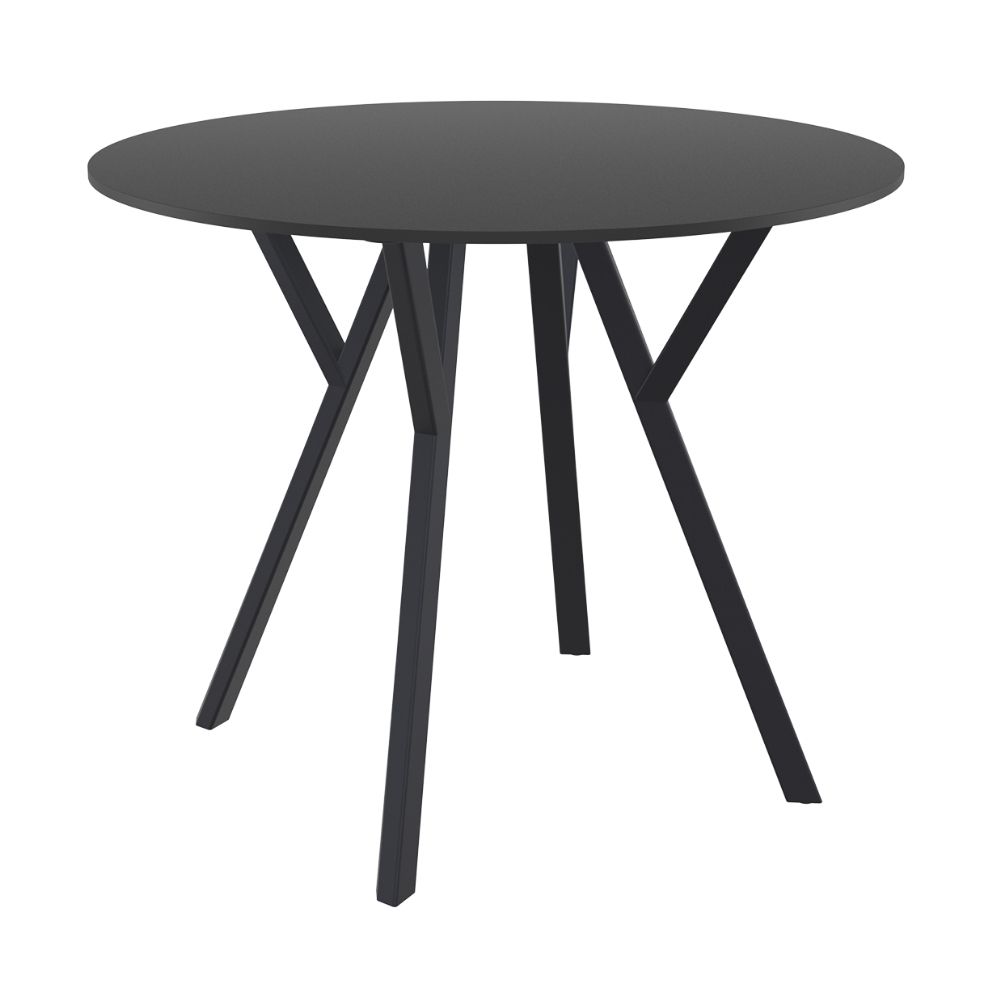 mesa de terraza max con tablero hpl redonda 90 cm para interior y exterior