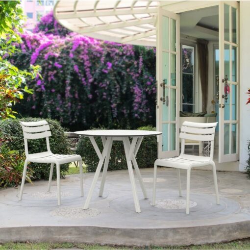 mesa de terraza max con tablero hpl redonda 90 cm para interior y exterior