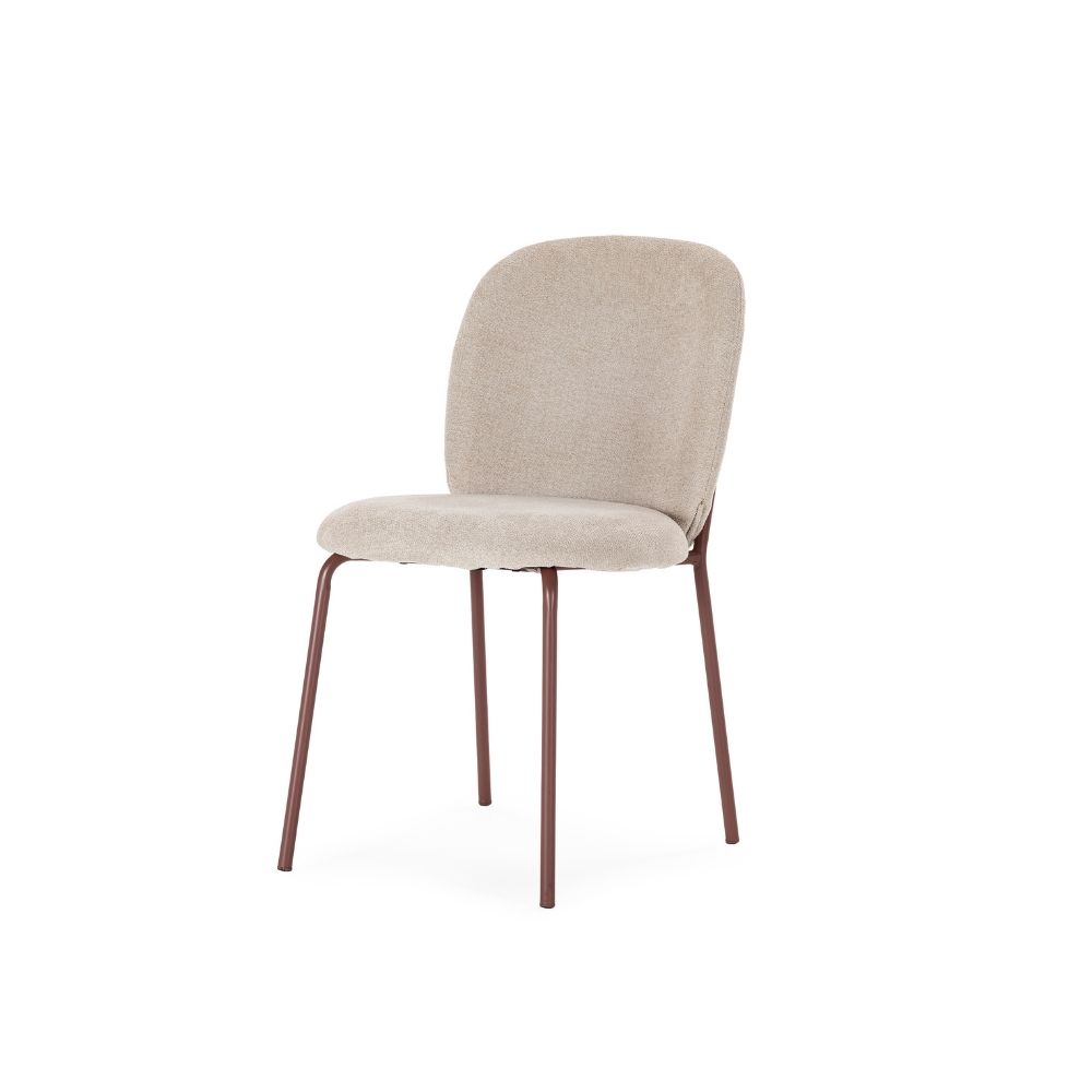 silla daia sin brazos tapizada y metal para interior