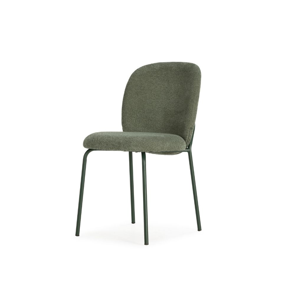 silla daia sin brazos tapizada y metal para interior