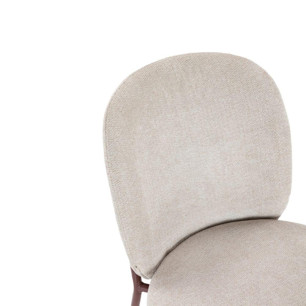 silla daia sin brazos tapizada y metal para interior
