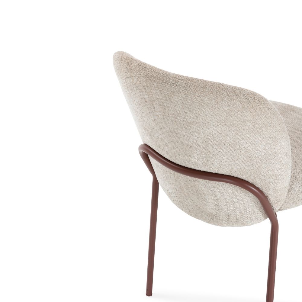 silla daia sin brazos tapizada y metal para interior