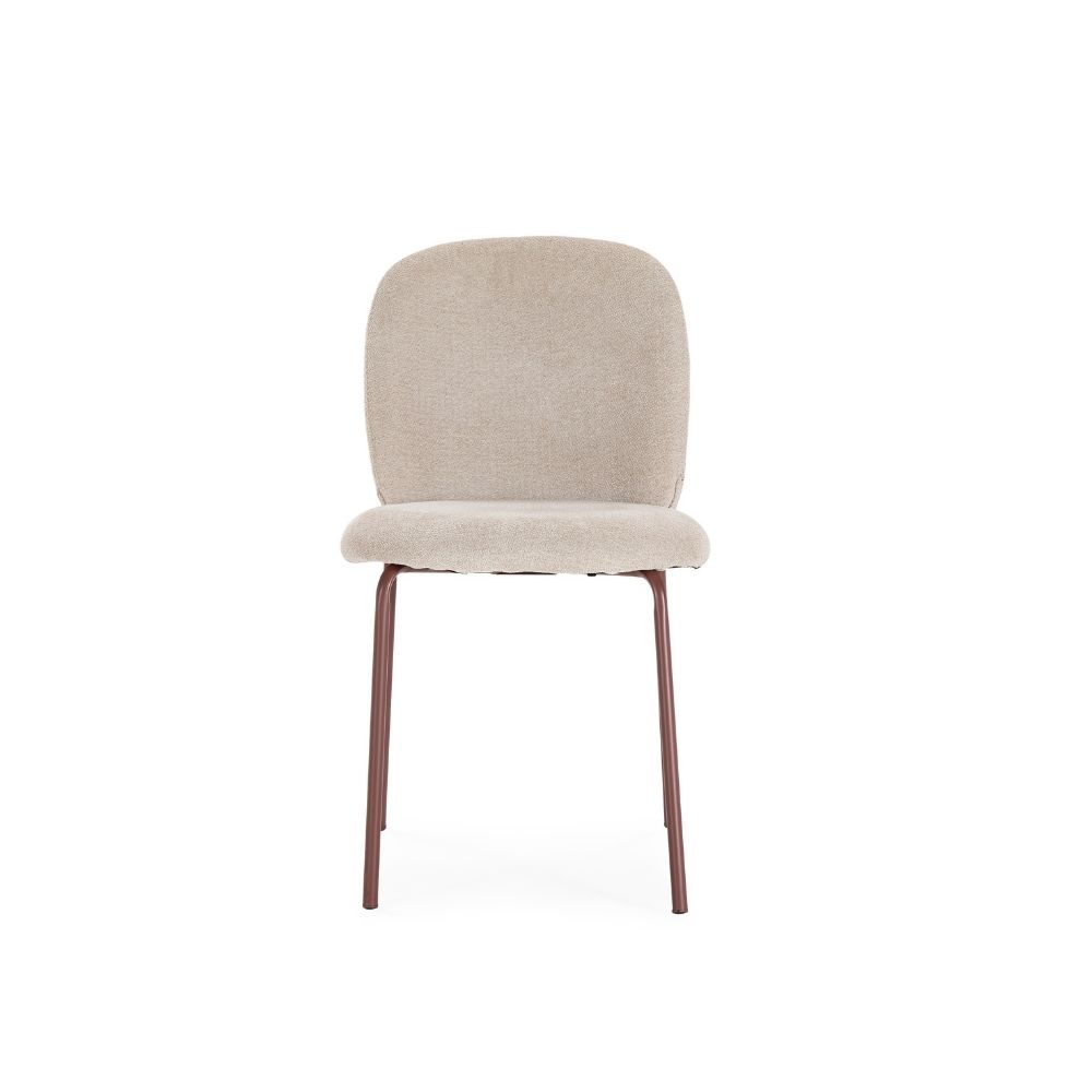silla daia sin brazos tapizada y metal para interior