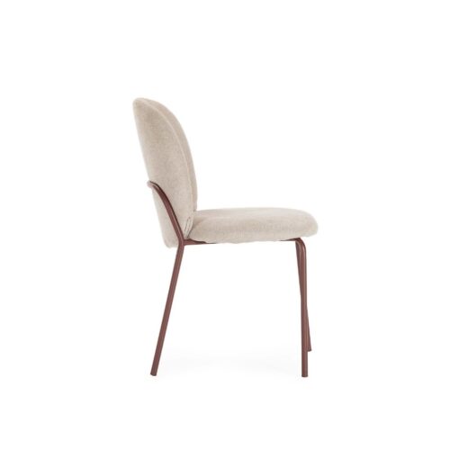 silla daia sin brazos tapizada y metal para interior