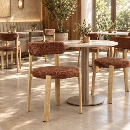 silla duna madera tapizada interior sin brazos