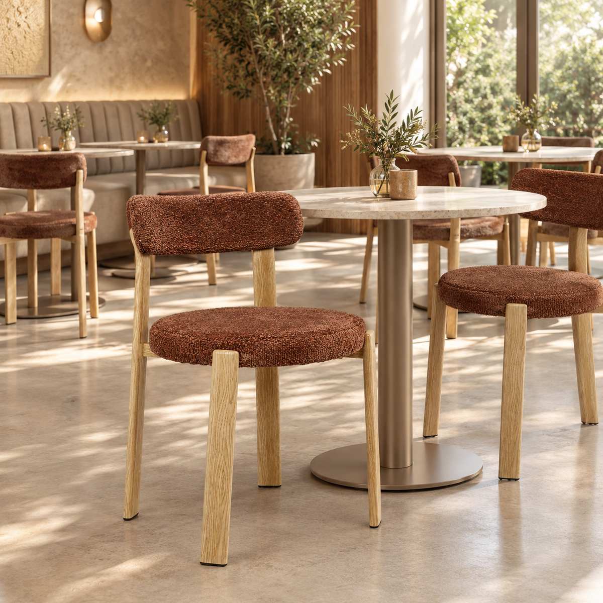 silla duna madera tapizada interior sin brazos