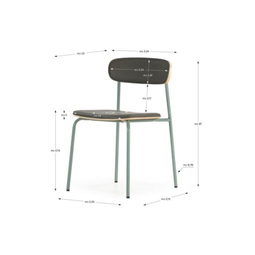 silla saula tapizada patas metal interior