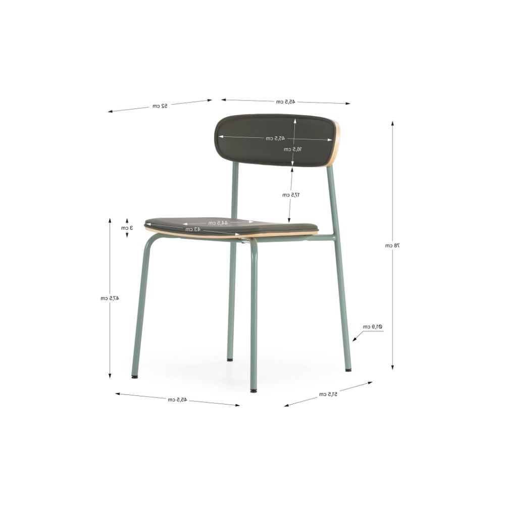 silla saula tapizada patas metal interior