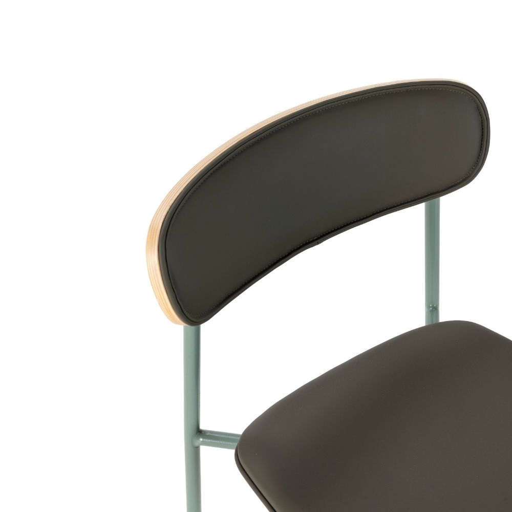 silla saula tapizada patas metal interior