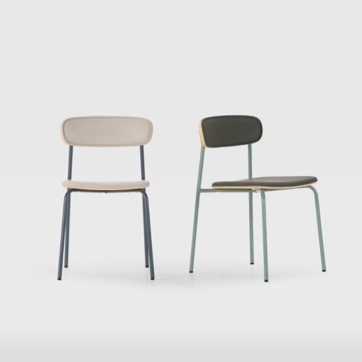 silla saula tapizada patas metal interior