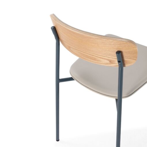 silla saula tapizada patas metal interior