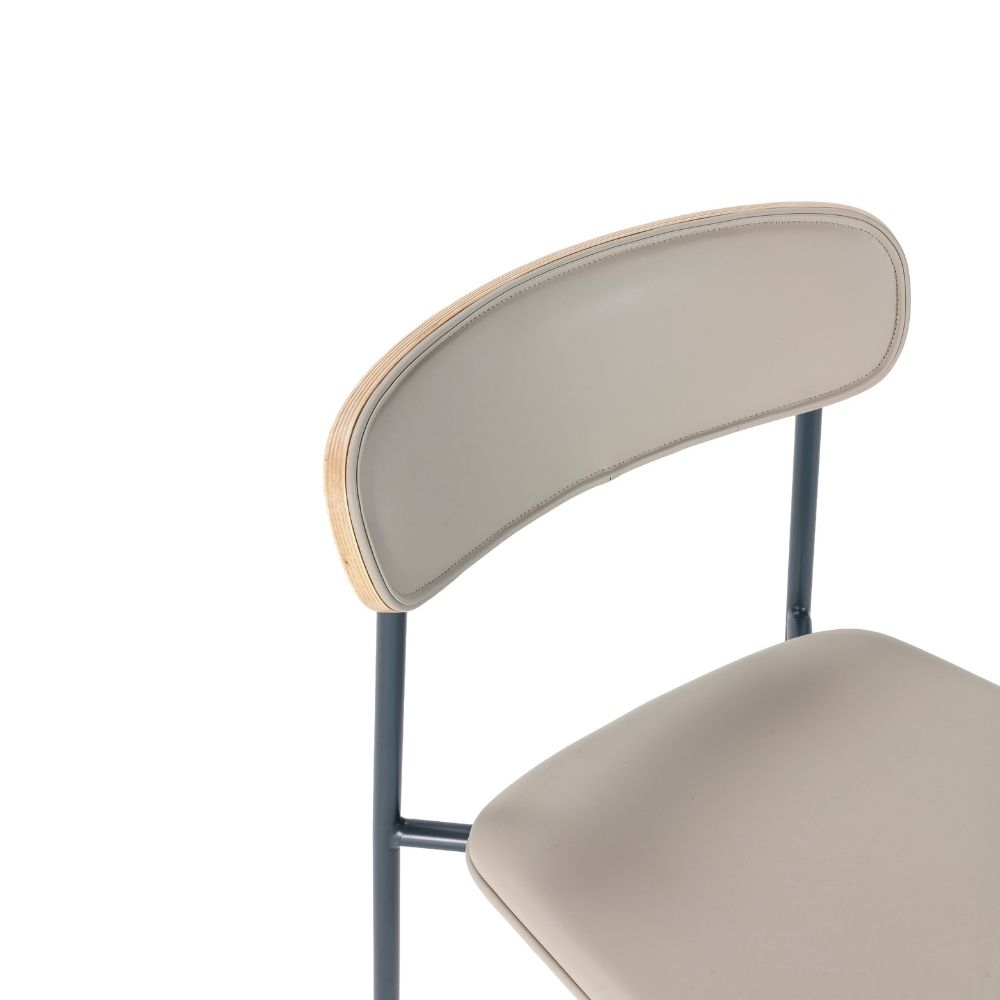 silla saula tapizada patas metal interior