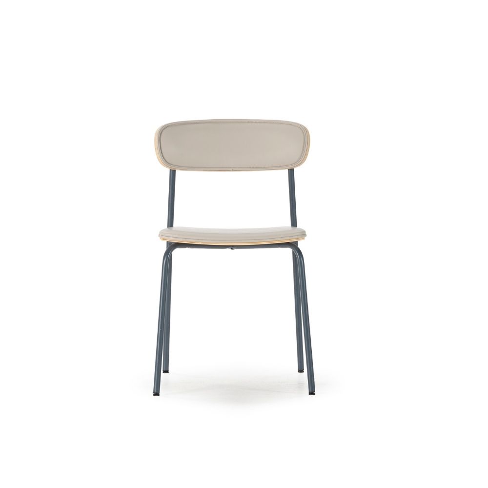 silla saula tapizada patas metal interior