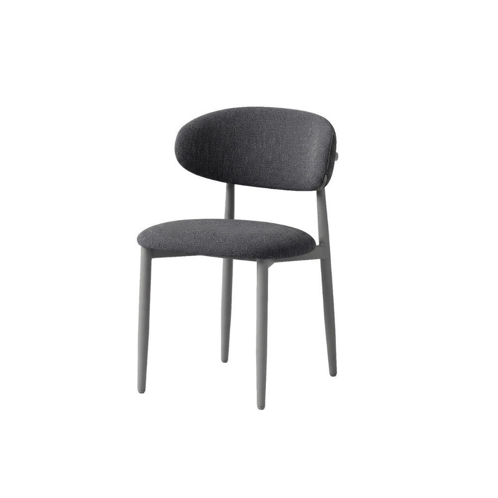 silla sin brazos Nixa tapizada con estructura de metal para uso interior