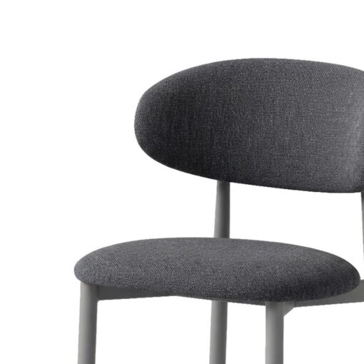silla sin brazos Nixa tapizada con estructura de metal para uso interior