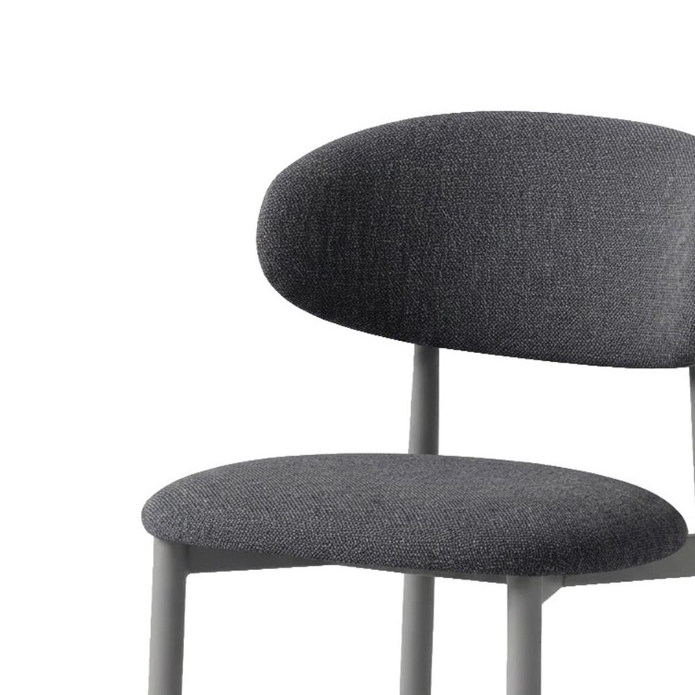 silla sin brazos Nixa tapizada con estructura de metal para uso interior